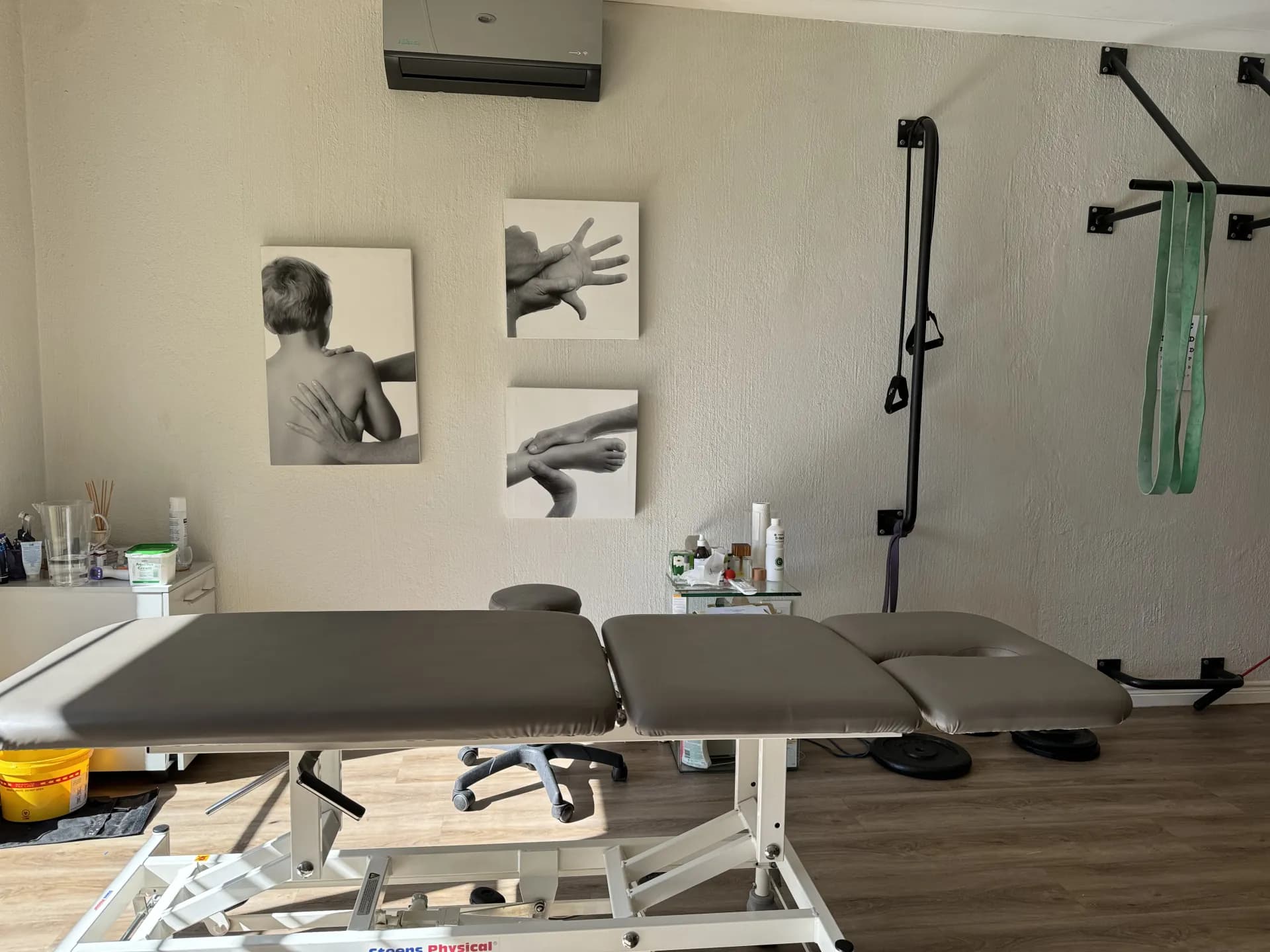 Hot stone massage setup with heated volcanic stones arranged for therapeutic treatment